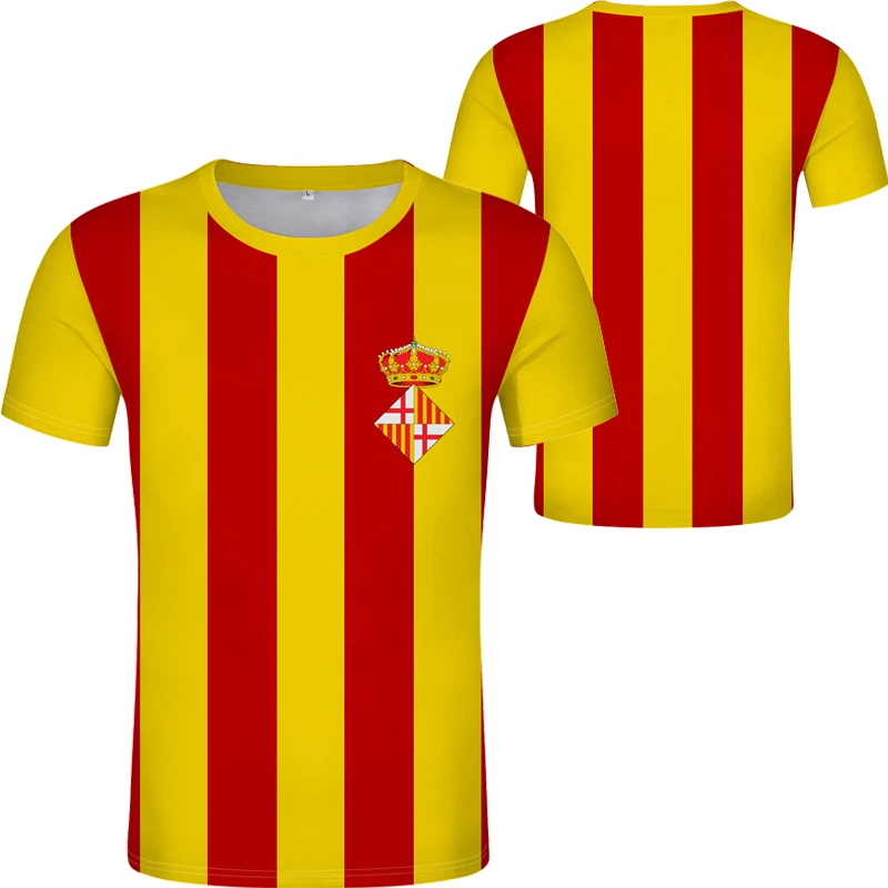 Camiseta con estampado de bandera de España para hombre, Camisetas estampadas de la Universidad de España de Barcelona, ropa con logotipo de foto, ropa de diseñador