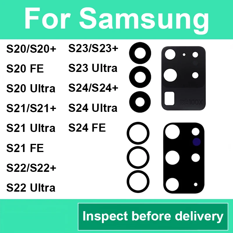 Cubierta De Lente De CáMara Trasera Con Adhesivo, Repuesto Para Samsung Galaxy S20, S21, S22, S23, S24+, Plus, S23 Ultra, S24 FE