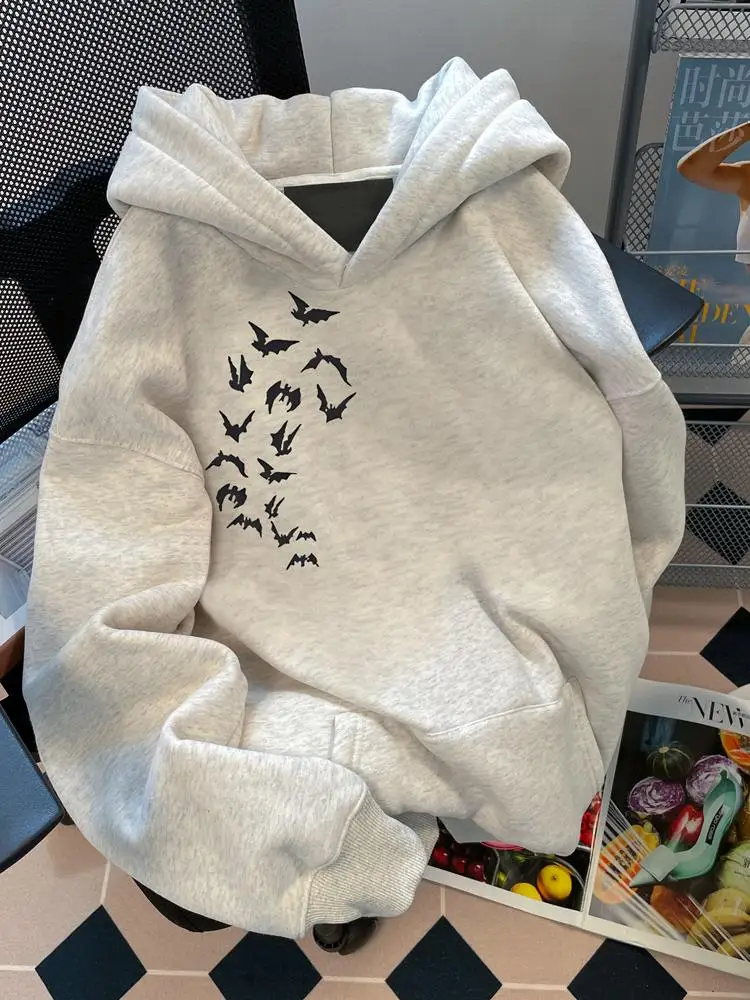 2025Beliebtes neues Fleece-warmes amerikanisches High-Street-Hiphop-Kapuzenpullover, lässig, für Erwachsene und Männer, bequem, vielseitig, weich, für den täglichen Gebrauch
