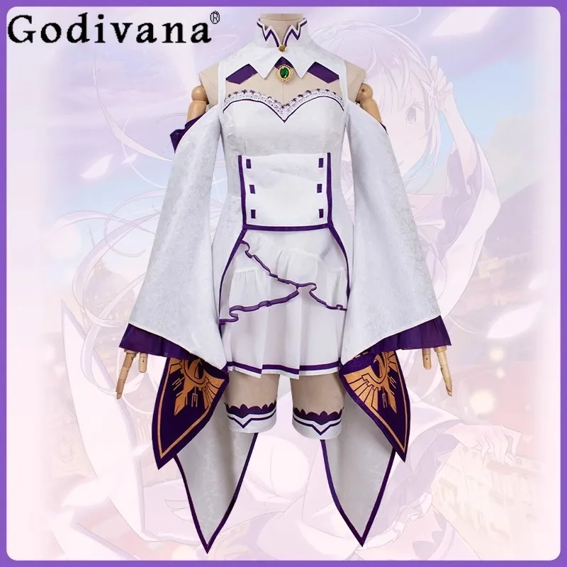 

Women Cosplay Maid Uniform Dress Set Zero Kara Hajimeru Isekai Seikatsu Cosplay Clothes Female Halloween Cos Dress Suits