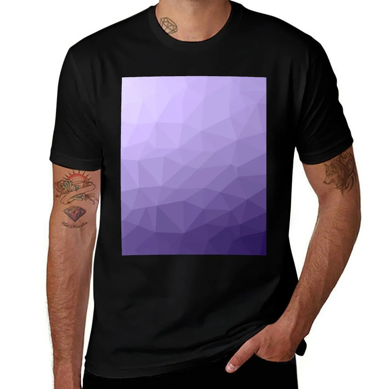 Ultra violet purple geometric mesh pattern T-Shirt Lightweight Running Sports T-Shirt