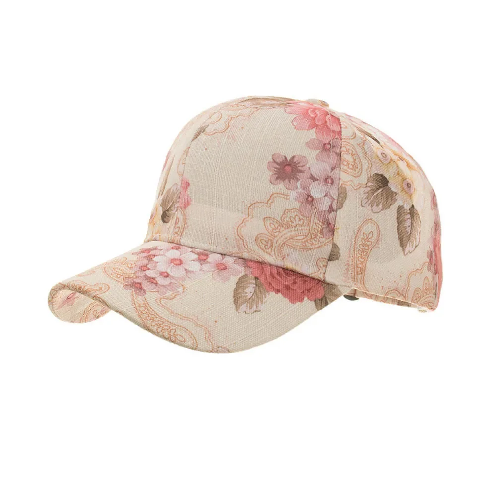 Fashion Floral Baseball Cap Women Lady Adjustable Flower Hats Summer Thin Breathable Baseball Caps Hat Print Snapback Casquette