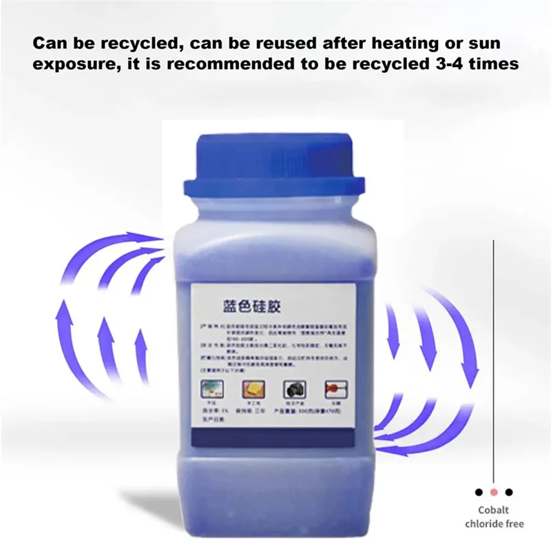 

ABPQ-Desiccant Beads Reusable Color Indicating Desiccant Humidity Absorber Blue Indicating Beads For Storage Closet Car