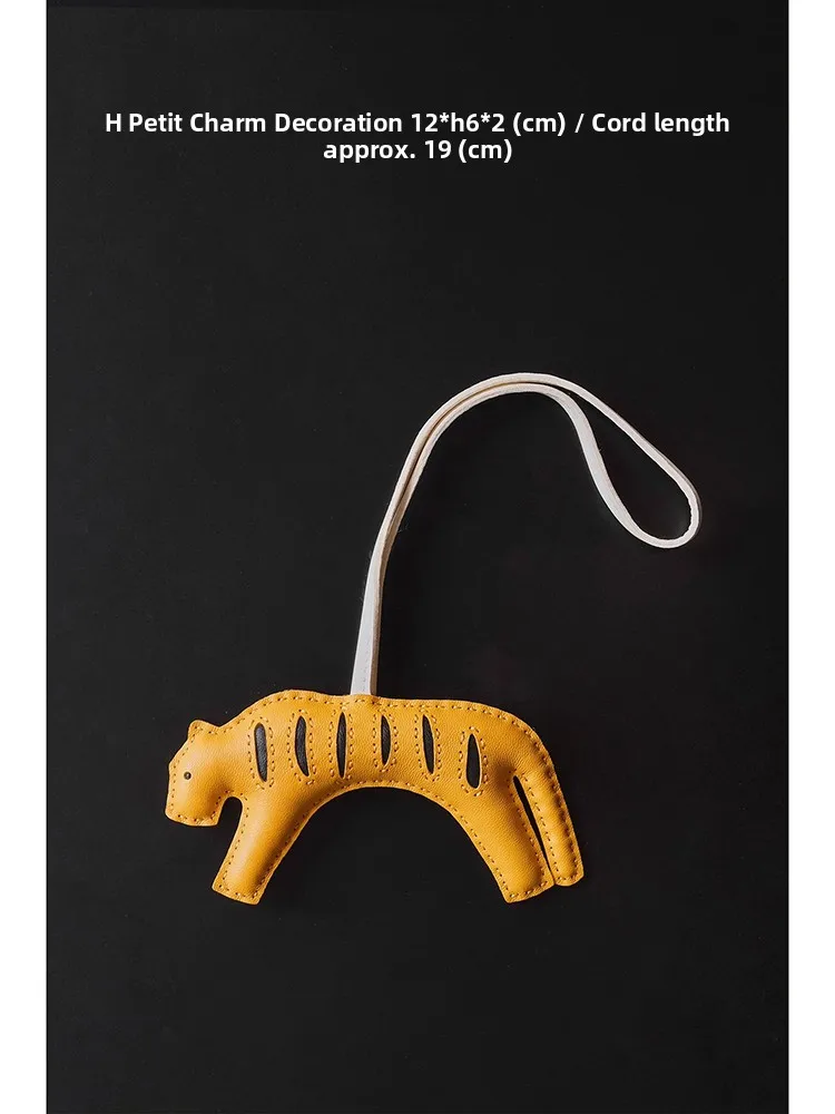 

Pure Goat Leather Tiger Pendant Bag Accory in Orange And Blue Real Leather Home Decor by Petie H