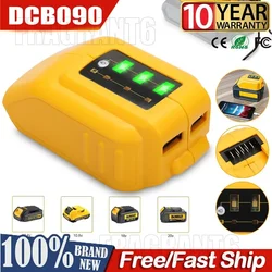 USB Converter Charger For DEWALT 14.4V 18V 20V Li-ion Battery Converter DCB090 USB Device Charging Adapter Power Supply