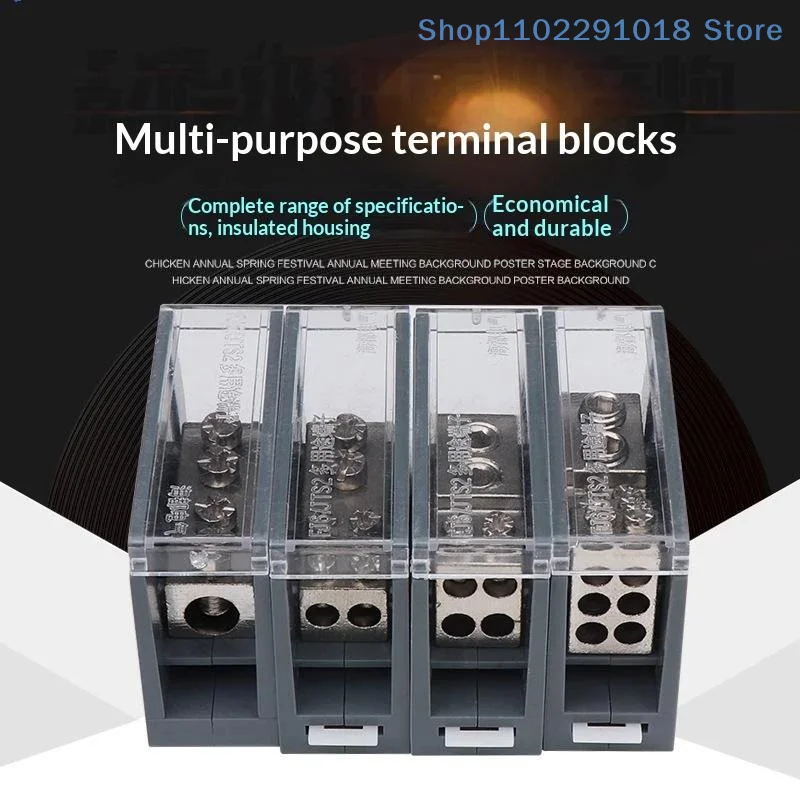 Din Rail Terminal Block One In Multiple Out Wire Connector Impact Resistant Power Junction Box for Outdoor Electrical Work