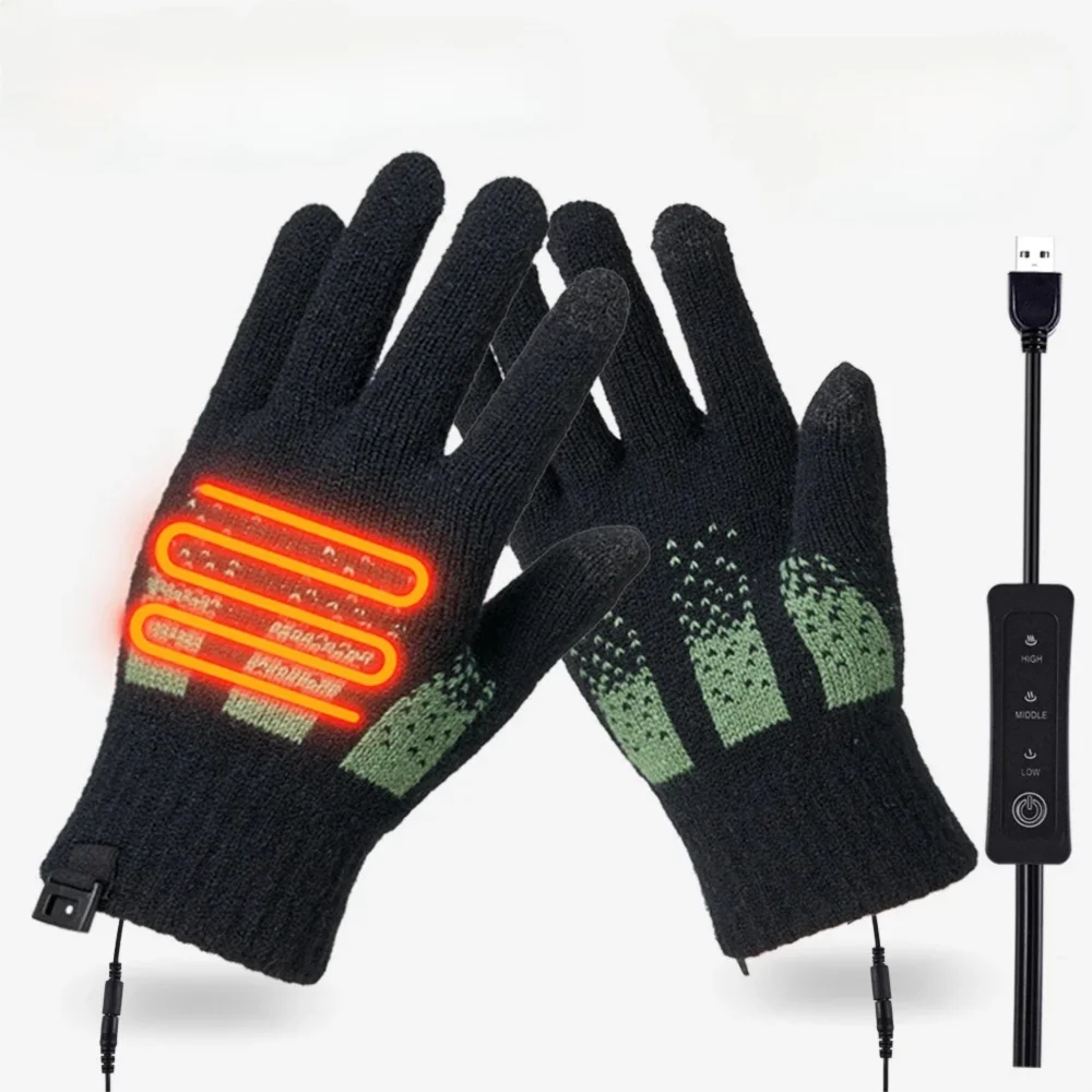 

Женские и мужские перчатки с сенсорным экраном и USB-подогревом, теплые перчатки с регулируемой температурой и подогревом, уличные съемные и моющиеся перчатки