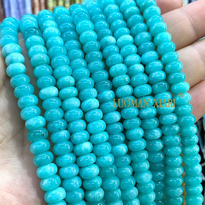 5x8MM Abacus Natural Chalcedony Aquamarine Tourmaline Ruby Quartz Stone Loose Spacer Bead for Jewelry Make Diy Bracelet Earrings
