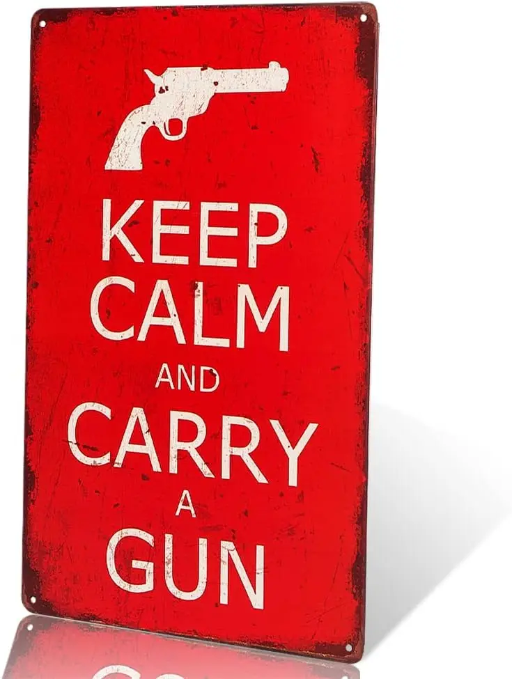 dingleiever-Keep Calm and Carry a Gun vintage Metal Sign home decor tin art decor drip tray house wall art