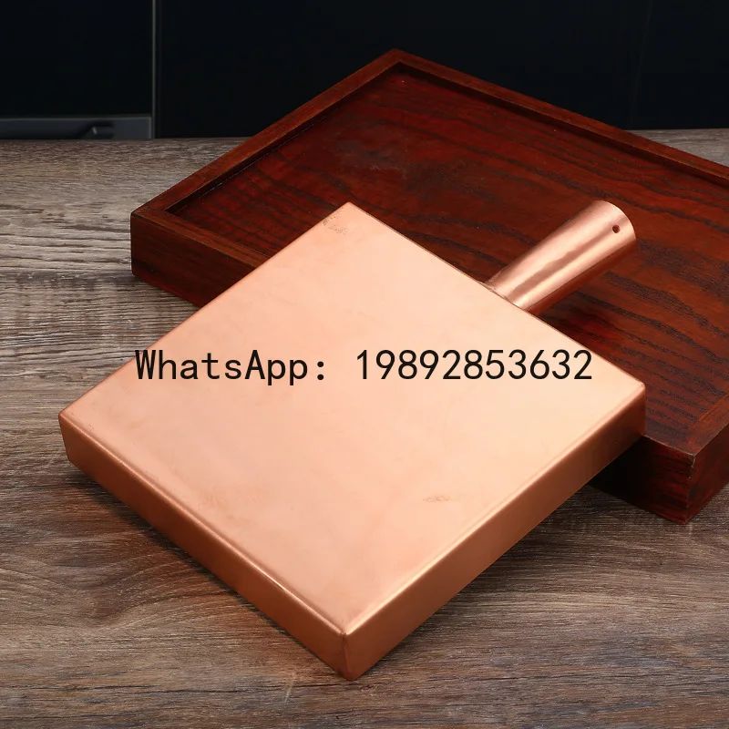 

PYJ pure copper frying pan with wooden handle square pan