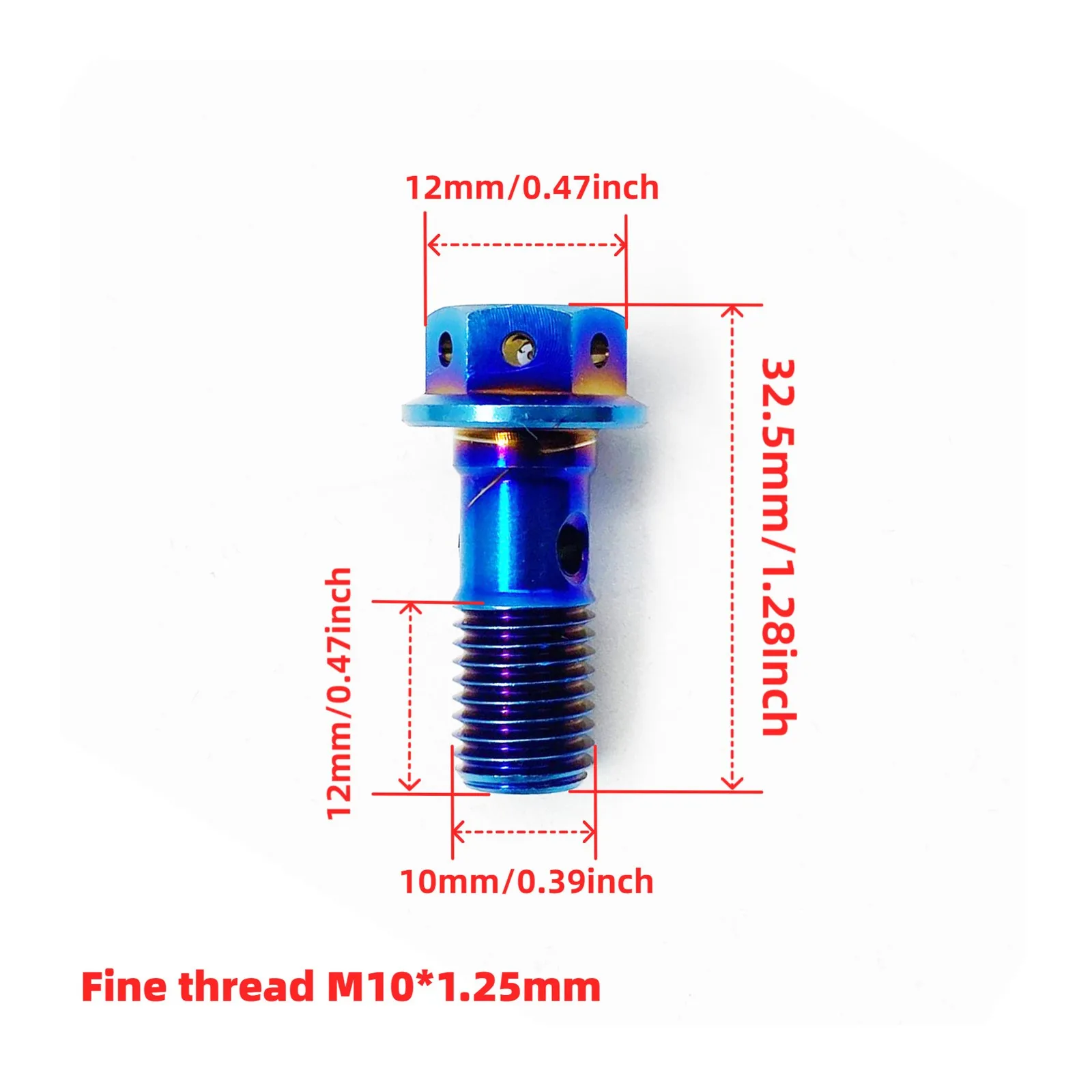 Titanium Bolt M10*1.25 Motorcycle Brake Caliper Tube Banjo Screw Single Hole Clutch Hexagon Flange Head Screws for Brembo Bolt view 6