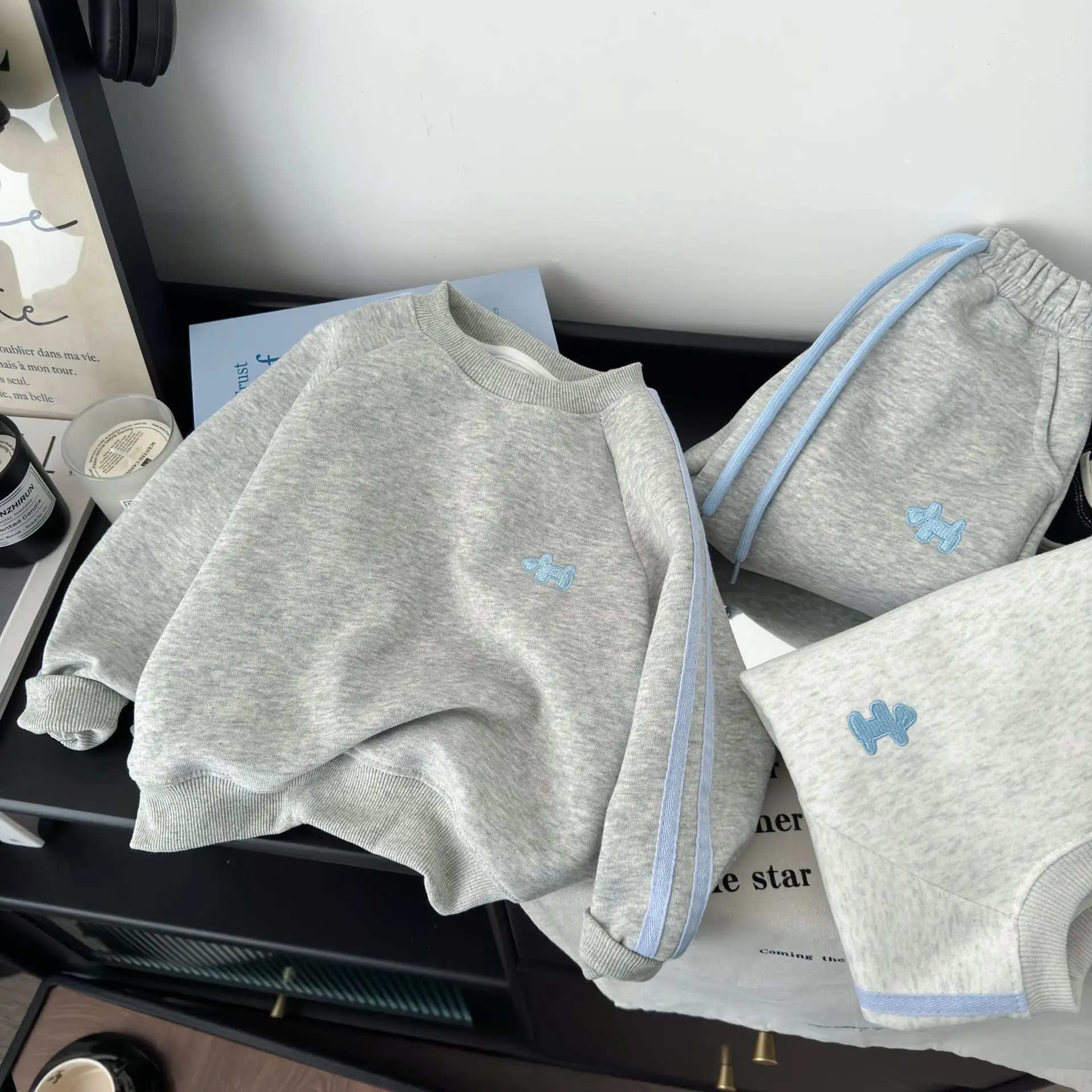 Bellbell 1-6Yrs Boys Two Piece Set 2026 Autumn Infant Babys Boys Cartoon Print Sweatshirts Tracksuits Kids Boys Sweatpant Outfit