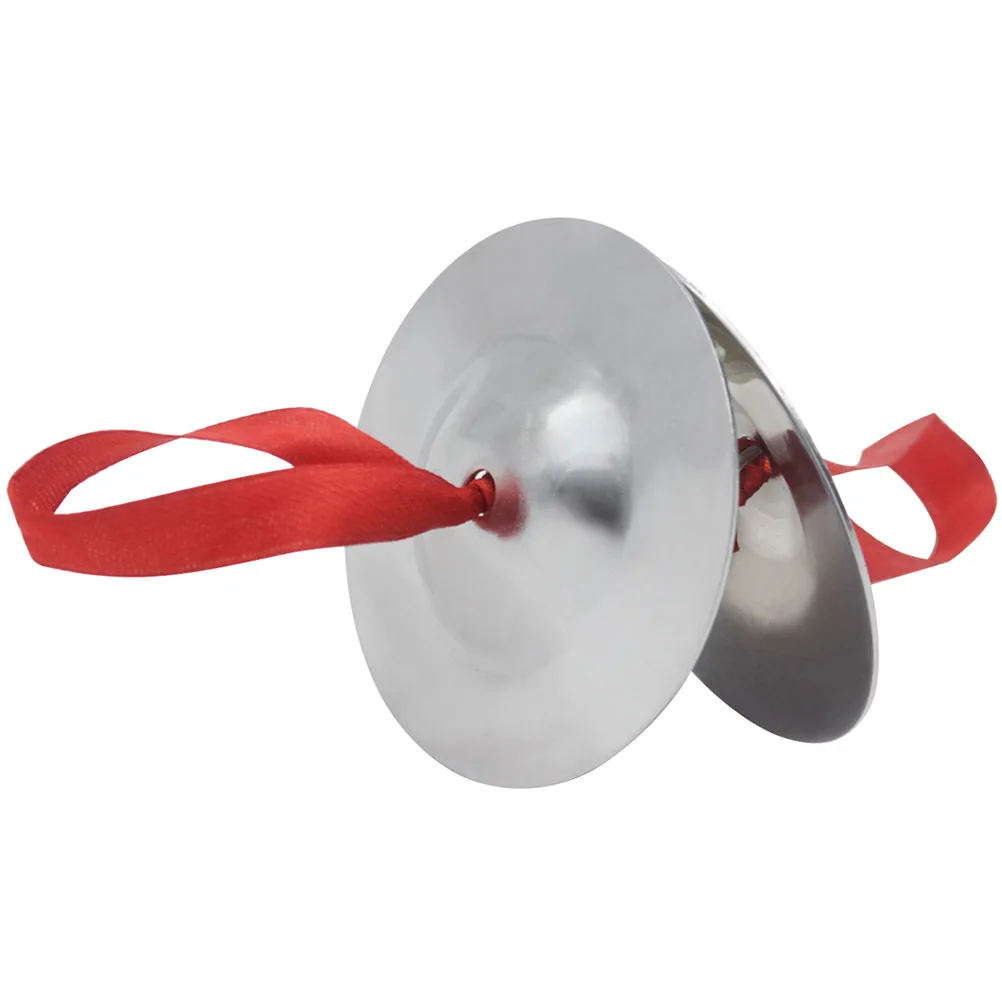 

1Pair Silver Mini Finger Cymbals Tunable Musical Percussion Small Cymbals for Dancers Durable Rhythm Instrument