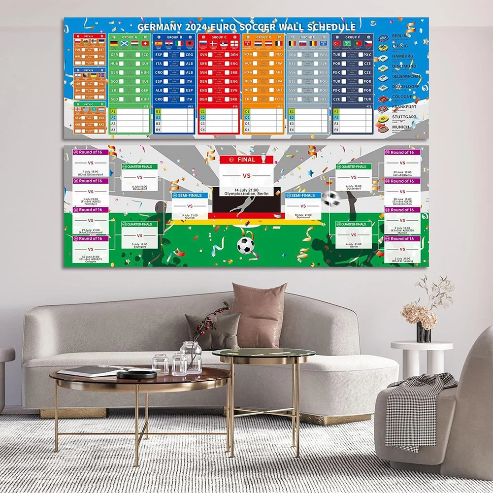 Germany Euro 2024 Soccers Wall Schedule Easy Using Decorative Painting For Soccers Lovers