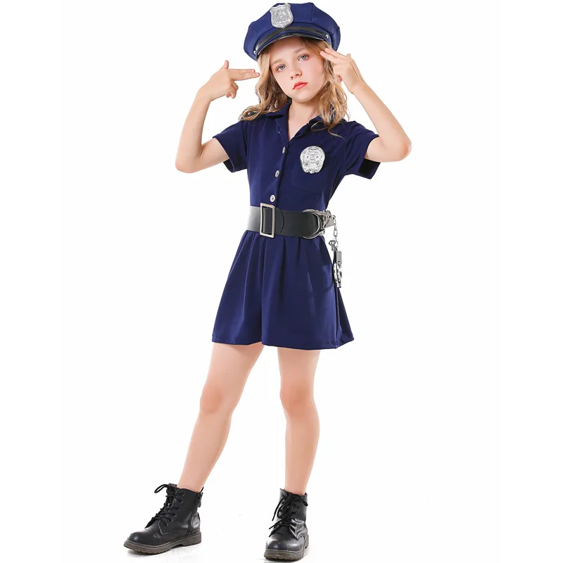 Cosplay Policewoman Dress Children's Career Experience Clothing