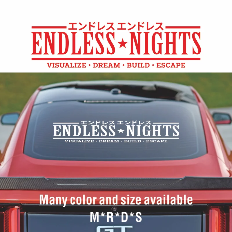 

Endless Nights Japanese Decal Sticker Car Bumper Windows Decor Stickers Film Accessories For Alfa romeo 159,Seat leon mk3,Suzuki