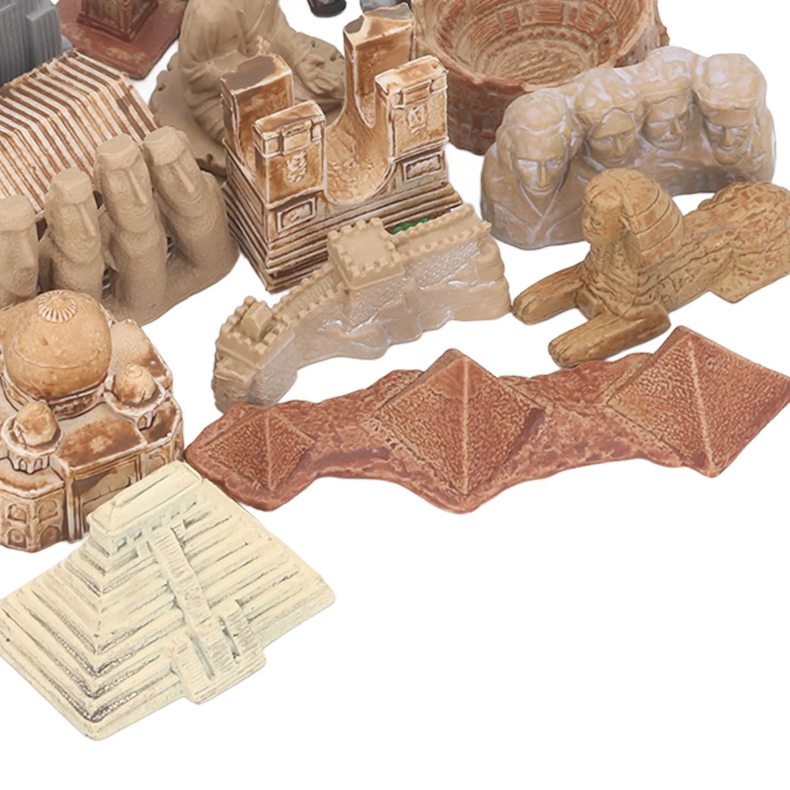 17Pcs Miniature Ancient Buildings Set Plastic Around The World City Miniatures Buildings Egyptian Pyramid Model Kit Decoration