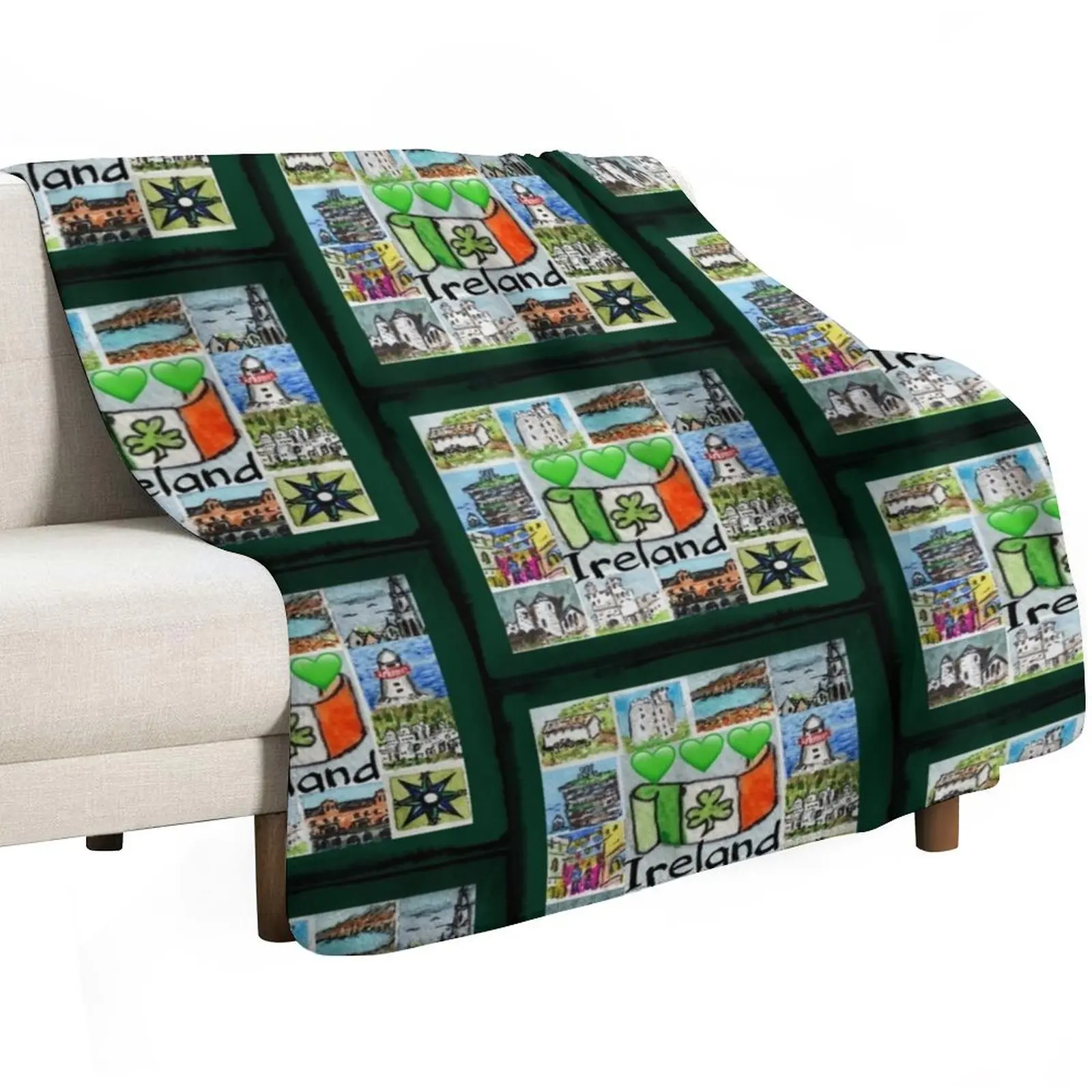 Ireland Memories Throw Blanket warm for winter Beautifuls Giant Sofa Sofa Heavy Nap Blankets