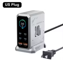 【¥4,702】240W GaN充電器 6in1 最大140W PD3.1 PPS USB-C デジタル表示 USプラグ 特別割引-アリエク特価アラート