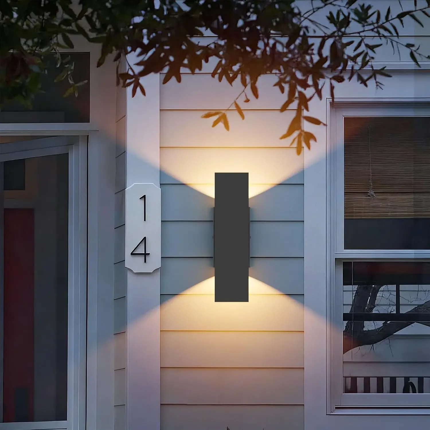 4 Packs LED Up Down Black Wall Light,Outdoor Wall Sconces Modern Porch Light, IP65 Waterproof Exterior Wall Light Fixtures for Y