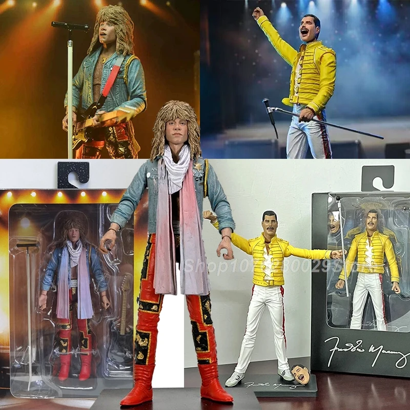 NECA Queen Freddie Mercury Figure Is A North American Version Of Jon Bon Jovi Action Figure Live Wembley Stadium Model Toy Gifts