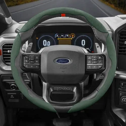 For Ford Suede Snap-on Steering Wheel Cover Fit Focus Mk2 Mk3 Mk4 Mk7fiesta Mondeo Ranger Kuga Transit Custom Puma Fusion Mk8