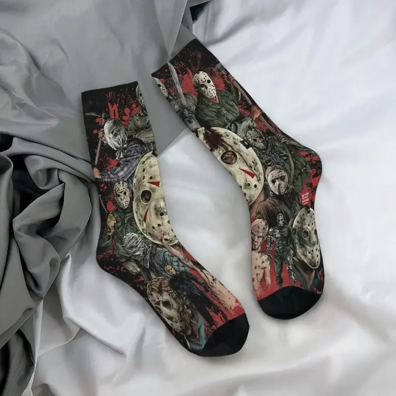 Chaussettes provoqué unisexes Mask Killer pour hommes et femmes, film d'horreur, équipage, nouveauté, printemps, été, automne, hiver, Y2K