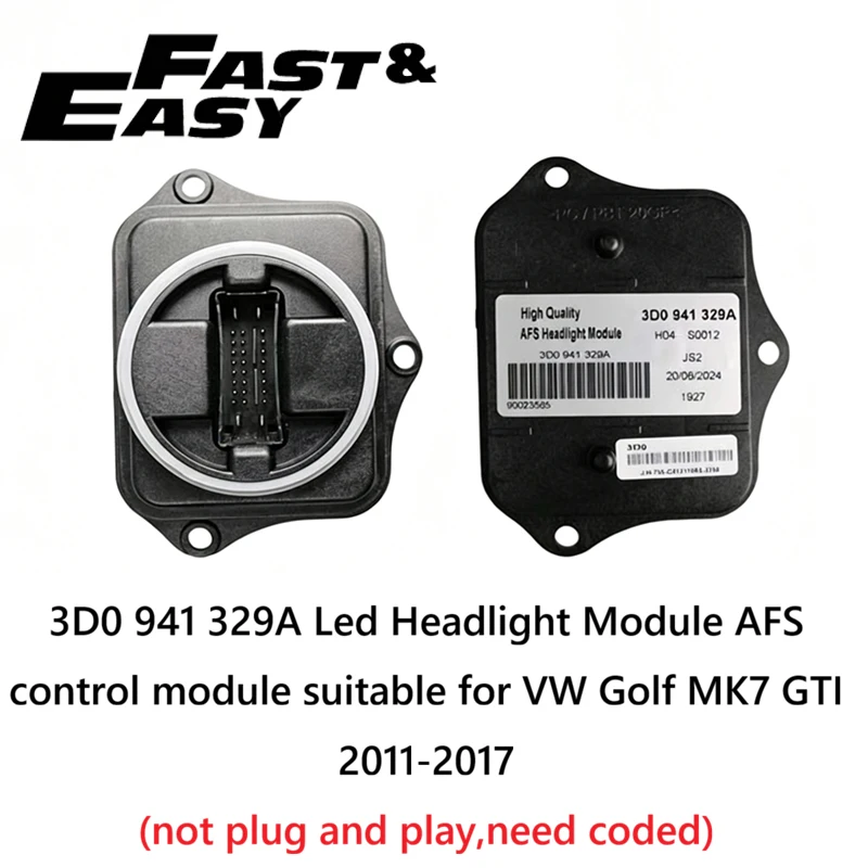 Led Headlight Module 3D0 941 329A 3D0941329A AHL Headlight AFS module Control Unit for VW Golf MK7 GTI 2011-2017 Need Coded