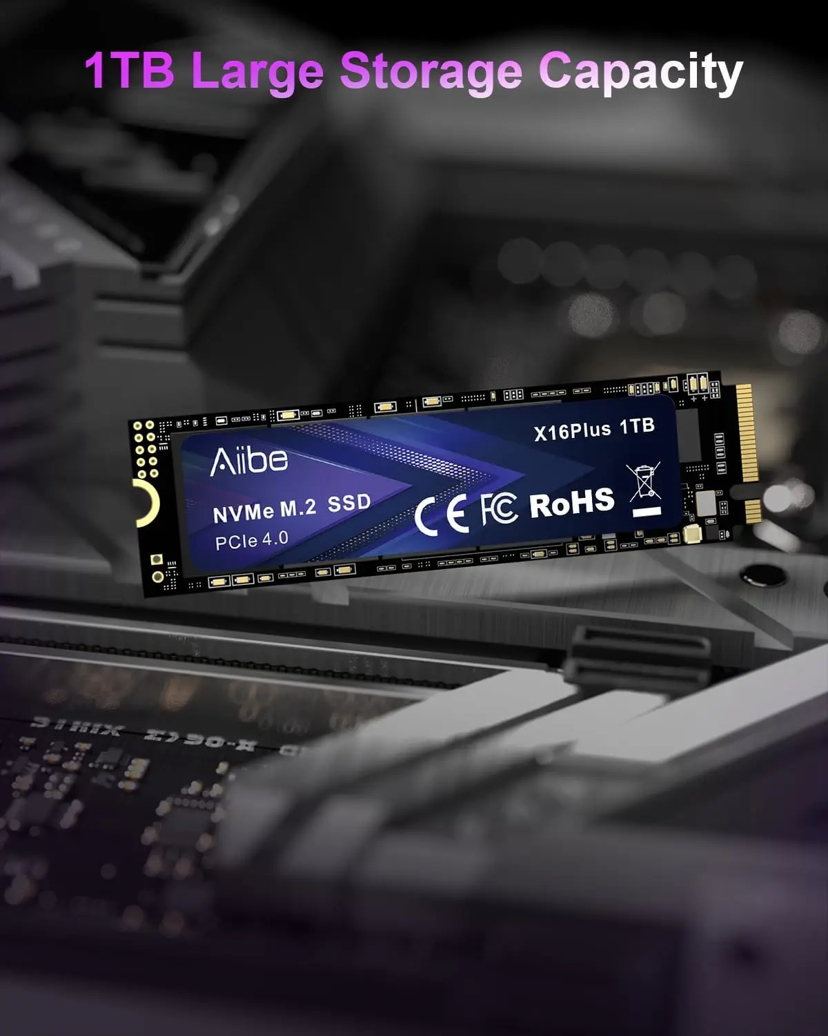 1TB NVMe M.2 SSD PCIe 4.0 Internal Solid State Drive, Read 7450MB/s for PC Laptop PS5