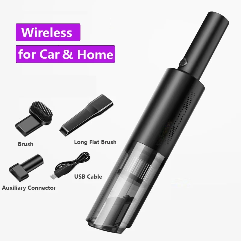 Portable Wireless Car Vacuum Cleaner with Handheld Dual-use 120W 6000pa Strong Suction Mini Cleaner