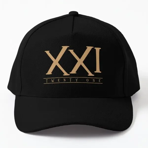 Xxi Twenty One Gold Roman Numerals  Baseball Cap Hat Outdoor Printed Boys Casual Black Spring  Women Sport Czapka Fish Sun