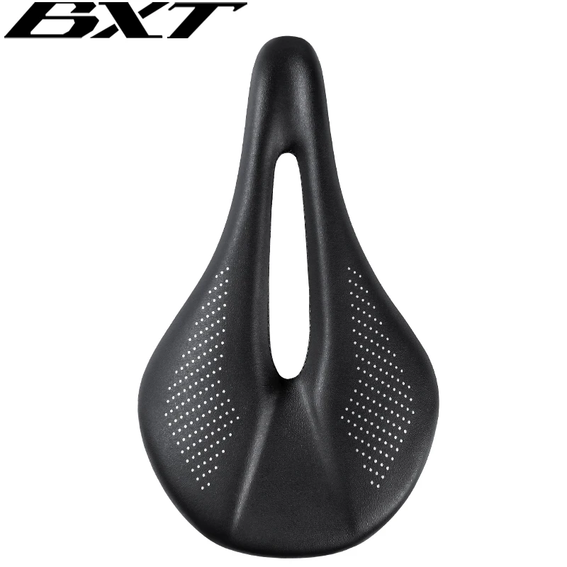 BXT Carbon Fiber Bike Mountain Road Bike Saddles Soft Leather Seat Cushion Soft Seat Black Bicycle Saddles