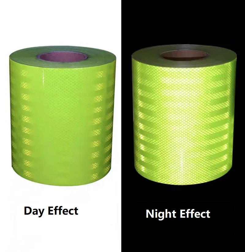 Fluorescent Green PET Super Reflective Road Traffic Eye-catching Signs Night Luminous Warning Safety Tape