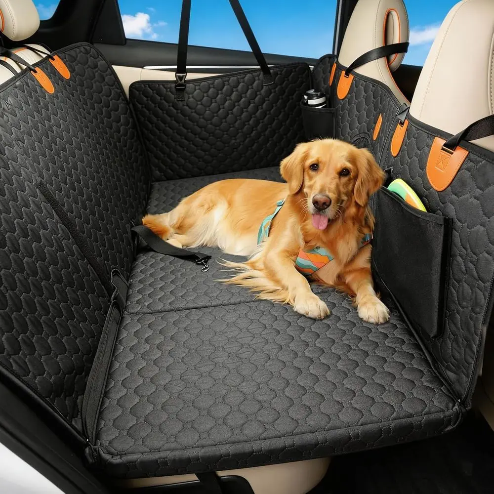 Durable Waterproof Dog Car Seat Cover with Hard Bottom, Anti-Scratch, Easy Clean, Supports 420lbs