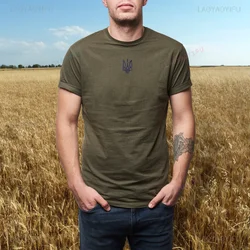 Ukraine Man Printed T-shirt Woman High Quality Cotton T-shirts Ukraine Coat of Arms Shirt Peace-loving Short-sleev Ropa Hombre