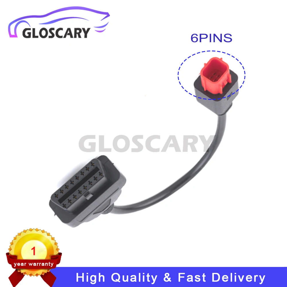 

6-контактный адаптер OBD2 диагностический кабель для Guzzi Kawasaki Suzuki Yamaha Piaggio Vespa Honda мотоцикл подходит для CAN-шины и K-Line