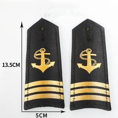 선박 선원 선장 유니폼 자수 휘장 계급 엠블럼 어깨 패치 미국 선장 장교 빈티지 배지