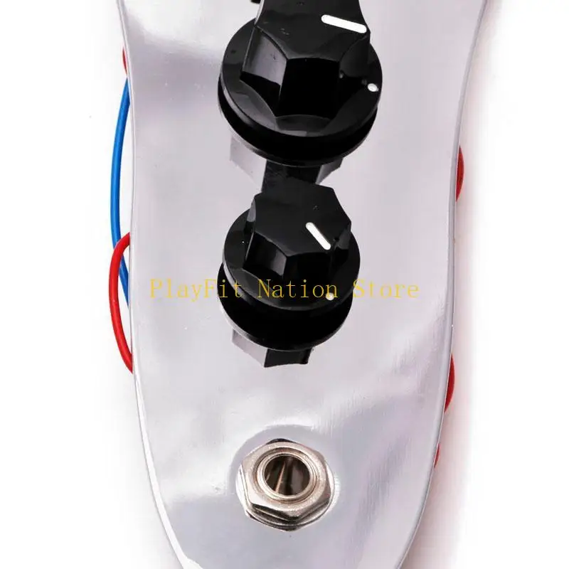 

242F семиугольная ручка с предварительной проводкой и загруженной пластиной управления гитарой, серебро для бас-гитары