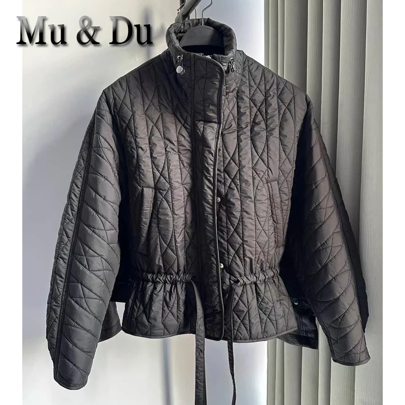 Original Women's Autumn Winter New Fashion Lacing Loose Parkas Coats Casual Solid Long Sleeves Warm Jackets Ouerwear Ladies