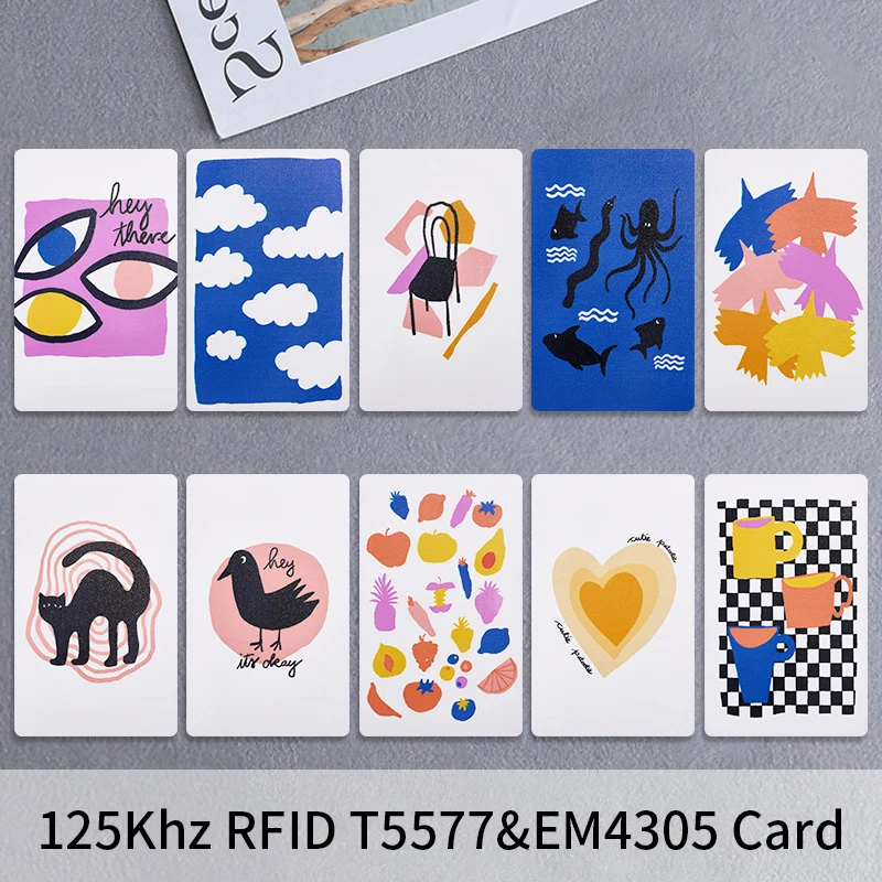 5 pièces 125khz EM4305 T5577 carte vierge cartes à puce RFID 125 khz copie réinscriptible réécriture en double