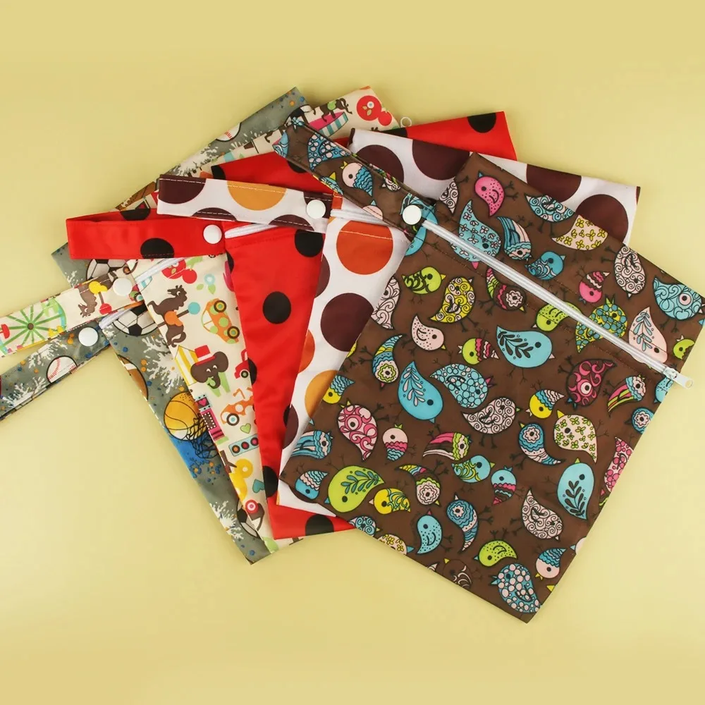 إعادة تدوير صديقة للبيئة قابلة للغسل من بورورو، حقيبة حمل مقاومة للماء، حقيبة مبللة لتخزين الحفاضات القماشية، تخزين الغابات المطيرة في الهواء الطلق