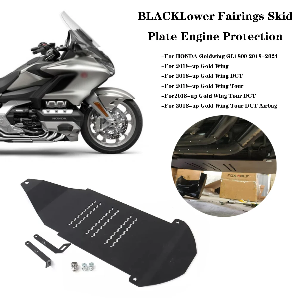 Misura Per HONDA Goldwing 1800 GL1800 2018-2024 2023 Nuova Moto NERA Carenature Inferiore Piastra Paramotore Protezione Del Motore