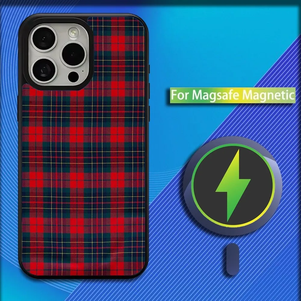 Clan Stewart Dress Tartan Plaid Phone Case For iPhone 16,15,14,13,12,11,Plus,Pro,Max,Mini Magsafe Magnetic Wireless Charging