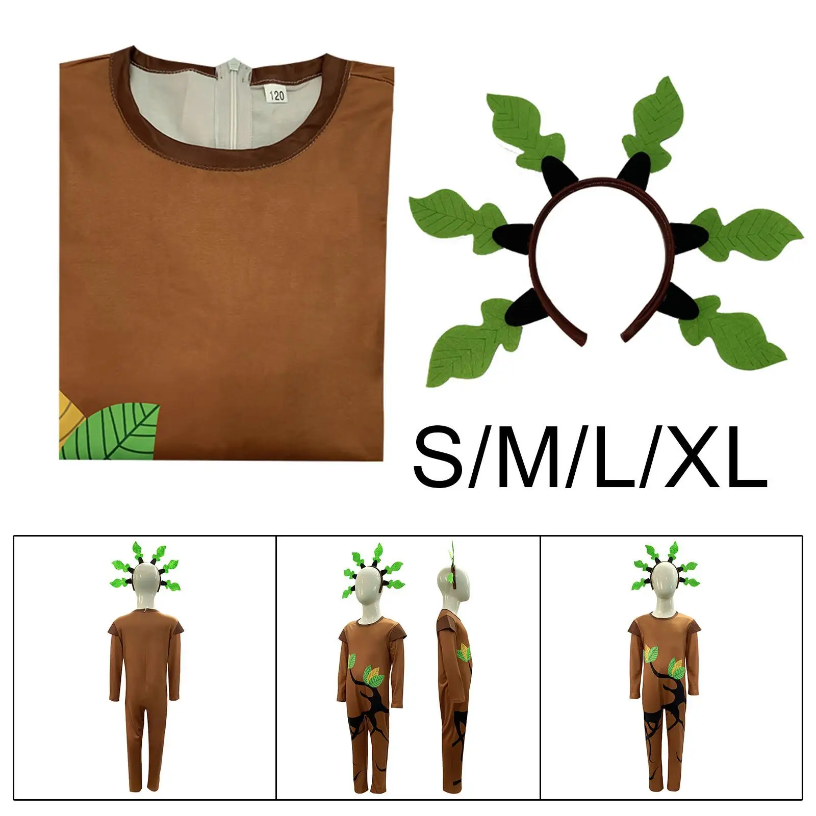 Costume de cosplay arbre pour enfants, tenue de spectacle pour la journée des enfants, fête à thème environnemental, Halloween, vacances, mascarade