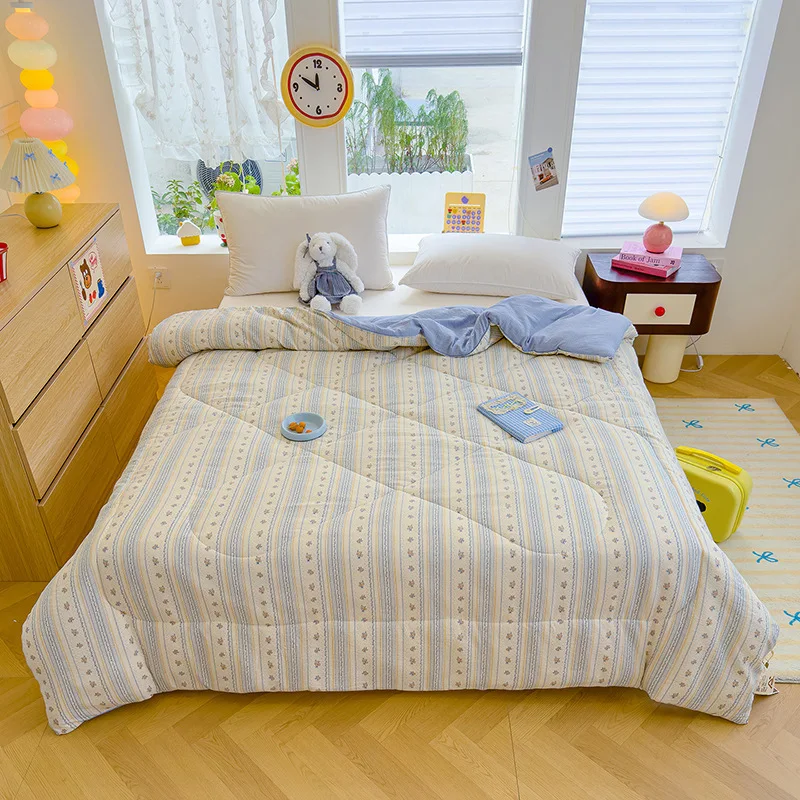 Cloudlike Breathable All Season Double Layer Gauze Winter Quilt Antibacterial Cotton Filling Dormitory Gift Winter Thick Quilt
