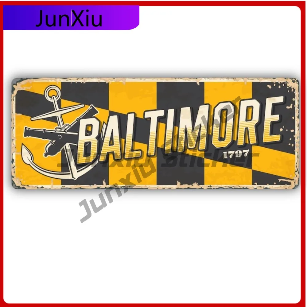 بالتيمور ماريلاند السفر خمر الفن تصميم ملصق فينيل أمريكا عطلة السفر المدن البلدان انسداد خدش ملصق مائي Acce #1