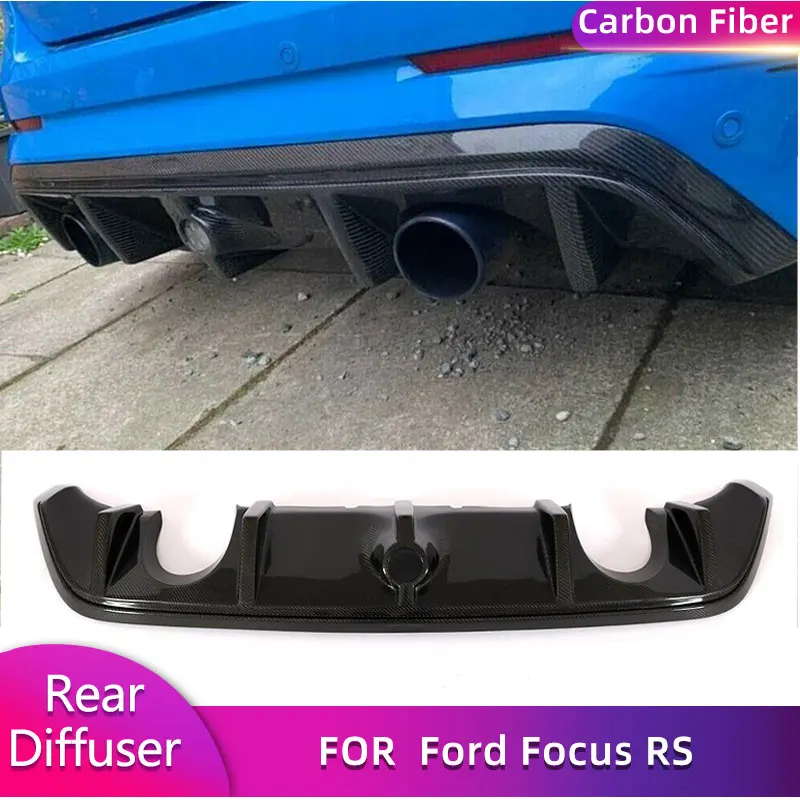 

Carbon Fiber Car Rear Bumper Diffuser Lip Spoiler For Ford Focus RS Hatchback 4 Door 2016-2018 Rear Diffuser Lip Body Kit FRP