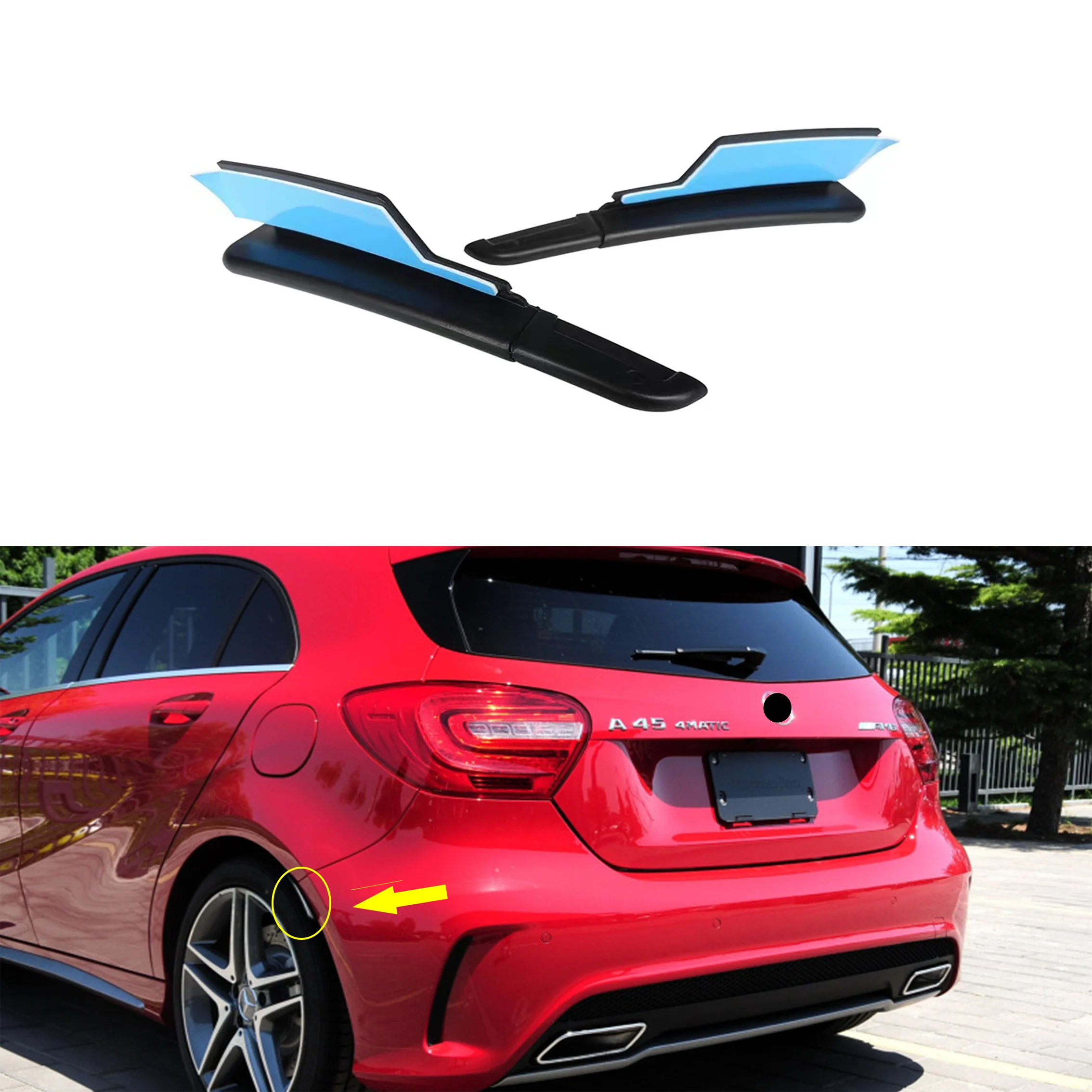 Carbon Fiber Rear Bumper Cover Trim Fender Flare Extension Wheel Eyebrow For Mercedes W176 A160 A180 A200 A250 A45 AMG 2013-2019