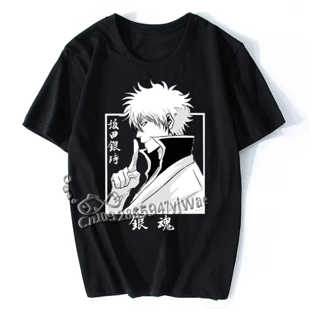 2026 New Hot Autumn Gintama Sakata Gintoki Cool Men Summer Casual T-shirt Hip Hop Tshirt Tees Oversize Streetwear Men's Clothing