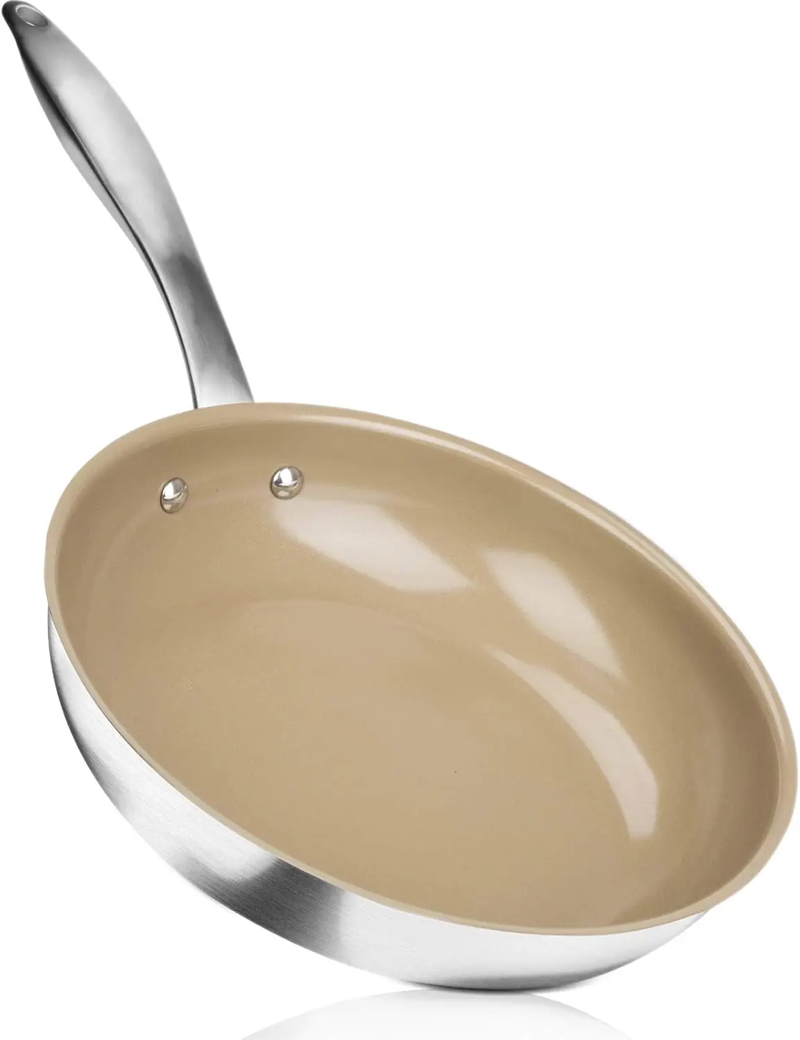 

9,5-дюймовая керамическая сковорода с антипригарным покрытием и утолщенным дном, подходит для всех типов плит